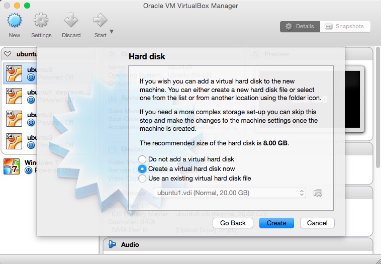 Step 3 of creating the first VM